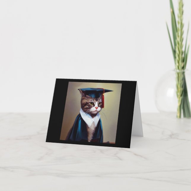Carte Diplômé en chat (Devant)