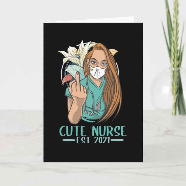 Carte Diplôme en infirmière 2021 Cadeau (Devant)