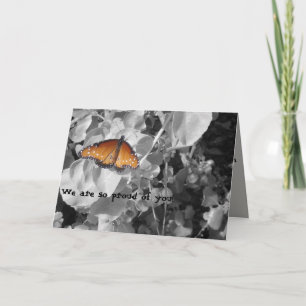 Carte Diplômé Fier de Toi Papillon Monarque Remise des D