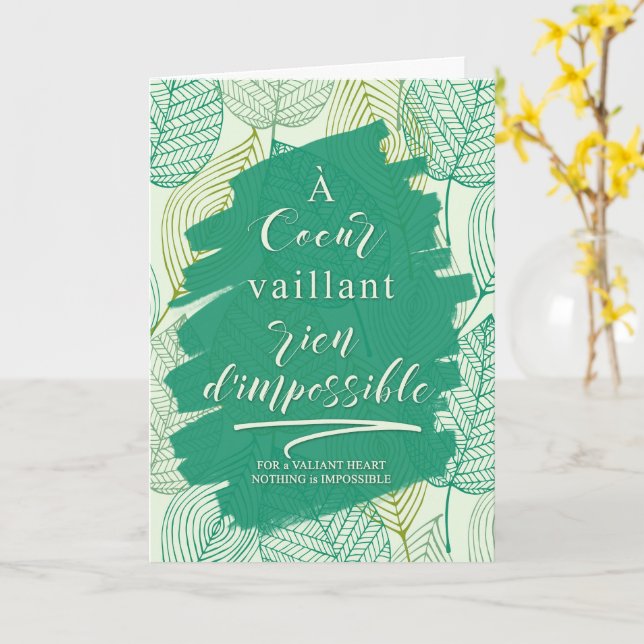 Carte Diplôme Français Rien n'est Impossible Typographie (Fleur jaune)