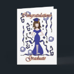 Carte Diplômé, Graduation Félicitations avec une fille<br><div class="desc">Diplômé,  Graduation Félicitations avec une fille</div>