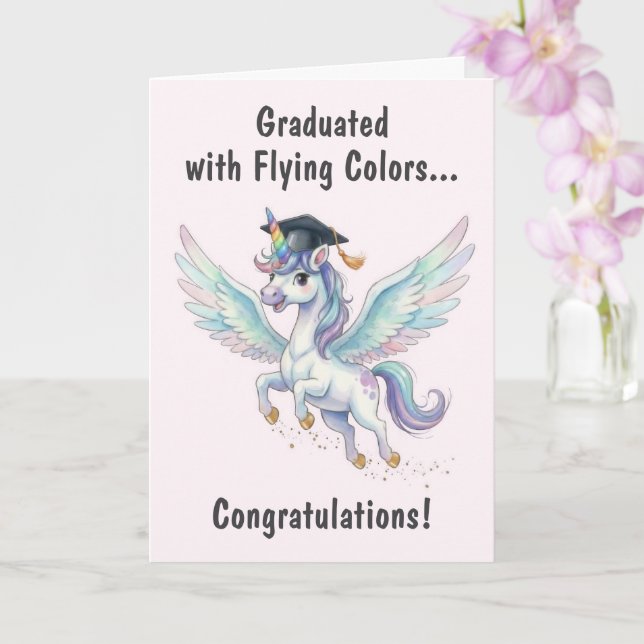 Carte Diplômé Licorne (Orchidée)