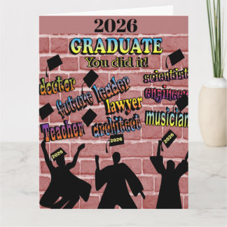 Carte Diplômé personnalisé 2026 Vous avez réussi la remi