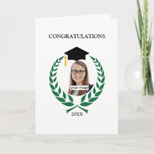 Carte Diplôme personnalisé au laurier vert