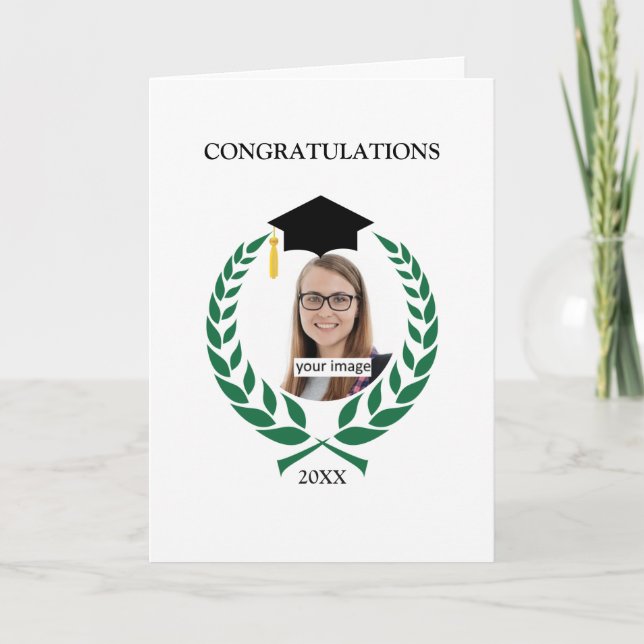 Carte Diplôme personnalisé au laurier vert (Devant)