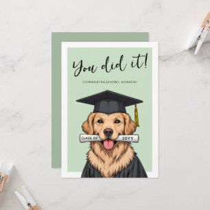 Carte Diplôme personnalisé Chien Golden Retriever Mignon