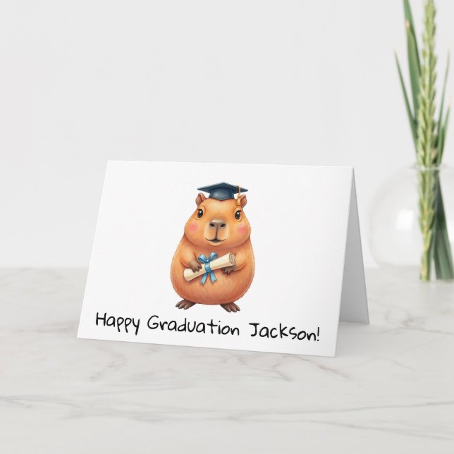 Carte Diplôme Personnalisé de Capybara Mignon  (Devant)