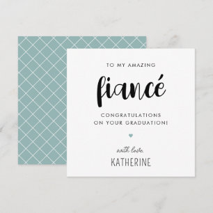 Carte Diplôme personnalisé moderne et joli fiancé