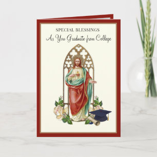 Carte Diplôme Religieux Catholique Sacred Heart Roses
