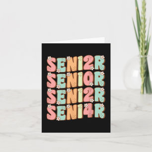 Carte Diplômé senior mignon groovy promotion 2024