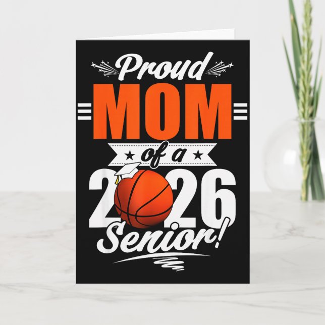 Carte Diplômée 2026 Maman fière d'un terminale de Basket (Devant)