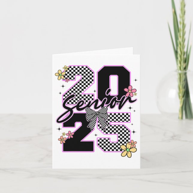 Carte Diplômée de la Coquette Bow de 2025 Senior (Devant)