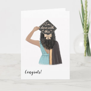 Carte Diplômée de lycée femme noire Custom Chic