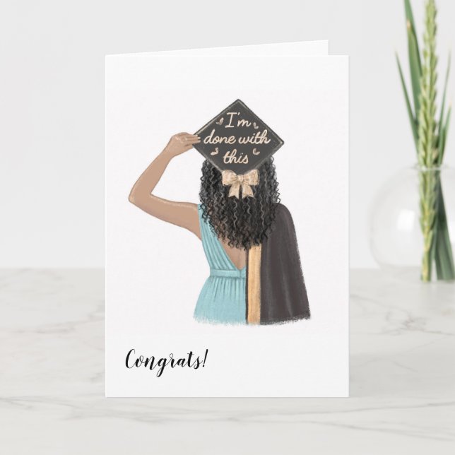 Carte Diplômée de lycée femme noire Custom Chic (Devant)