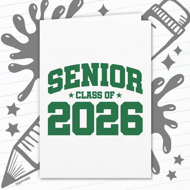 Carte Diplômés de la promotion 2026 Vert Graduation Gras (Créateur téléchargé)