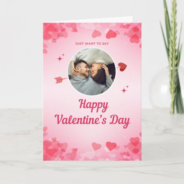 Carte Dire "Heureuse Sainte-Valentin Pink Foldable" (Devant)