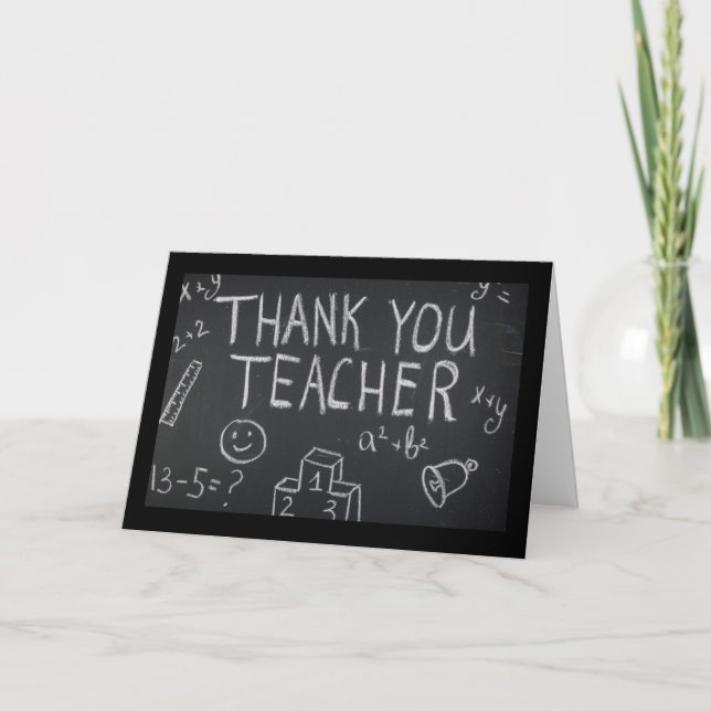 CARTE DIRE MERRY CHRISTMAS ENSEIGNANT W/ CHALKBOARD (Devant)
