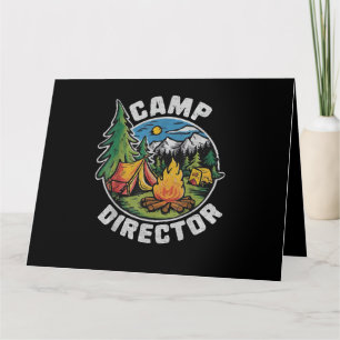 Carte Directeur de camp rétro Camping Camp d'été Drôle d