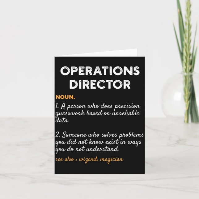Carte Directeur des opérations Profession Dictionnaire d (Devant)
