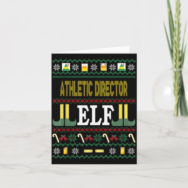 Carte Directeur sportif Elf Cadeau de Noël drôle  (Devant)
