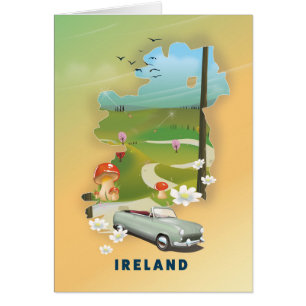 Carte d'Irlande affiche de voyage vintage
