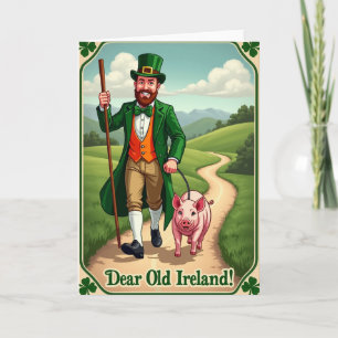 Carte d'Irlande ami et cochon promenade