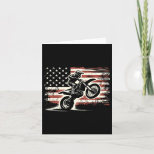 Carte Dirt Bike American Flag Motocross Biker Nous Vinta