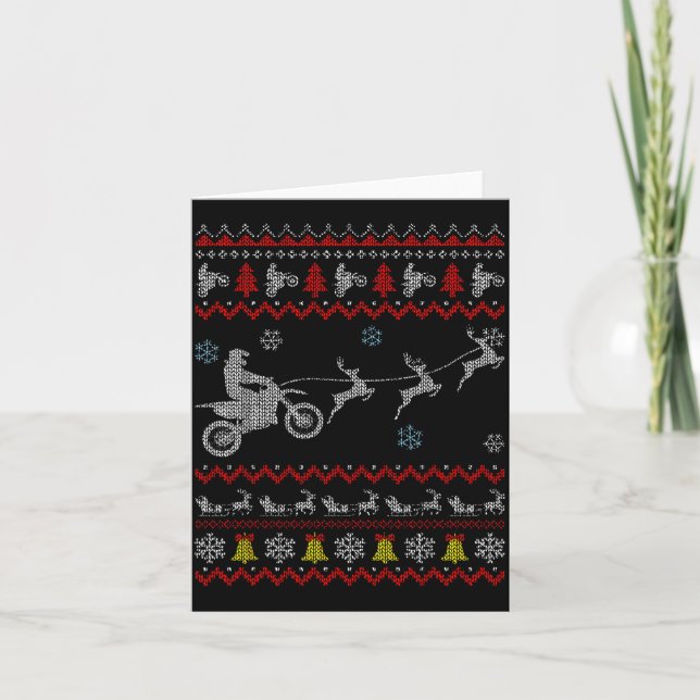 Carte Dirt Bike Motorcycle Pajama Ugly Christmas Biker  (Devant)