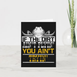 Carte Dirt Flyin Tryin Horses Cowboy Casquette Rodéo Hor