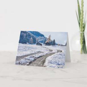 Carte Dirt Road in the Snow Ground, European Alps
