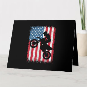 Carte Dirt Vélo Drapeau Américain Motocross Vélo Hommes