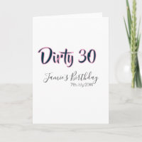 Dirty 30 joyeux anniversaire nom date rose gris ca