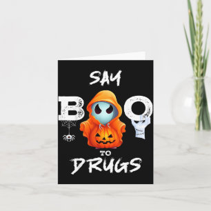 Carte Dis Halloween Drôle Ruban Rouge Semaine Dire Bouh
