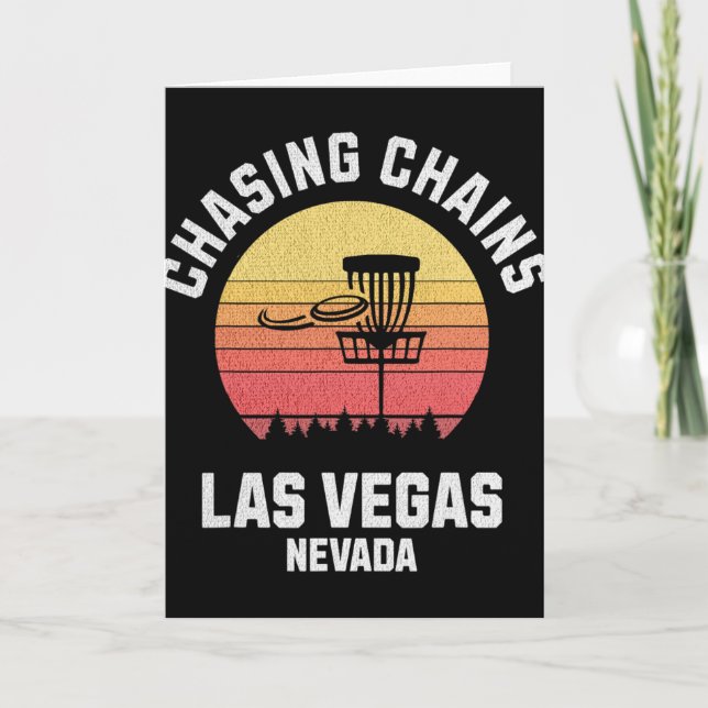Carte Disc Golf Chasing Chains Las Vegas Nevada Golf Ven (Devant)