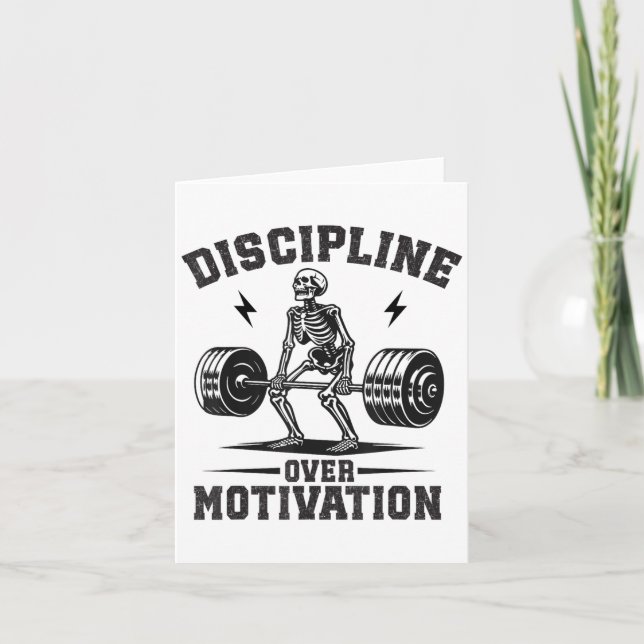 Carte Discipline Over Motivation Gym Motivational Traini (Devant)