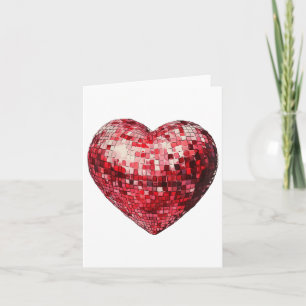 Carte Disco Ball Coeur Valentines Journée tenue Femmes F