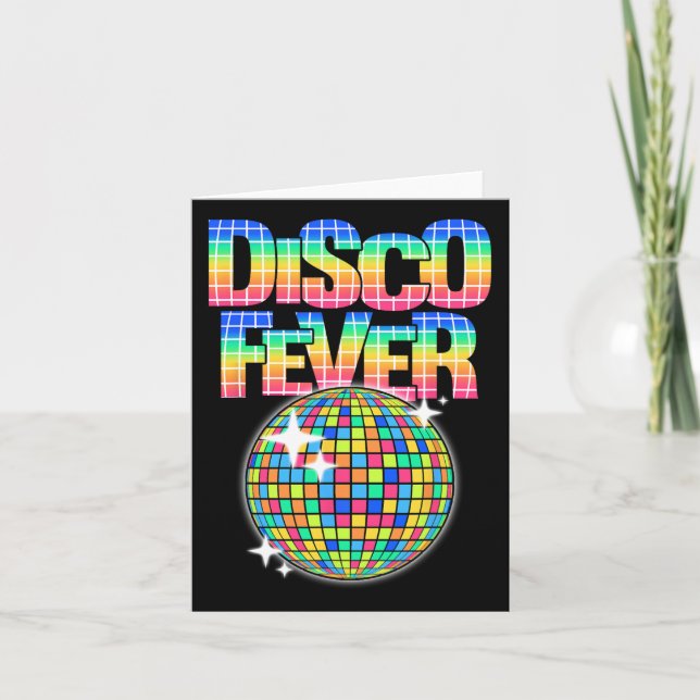 Carte Disco Ball Thème Disco Vintage Fièvre Danser (Devant)