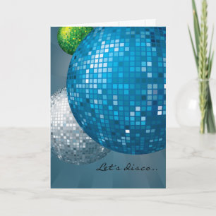 Carte Disco Balls Blue New Year Party