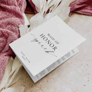 Carte Discours de mariage de la demoiselle d'honneur d'E