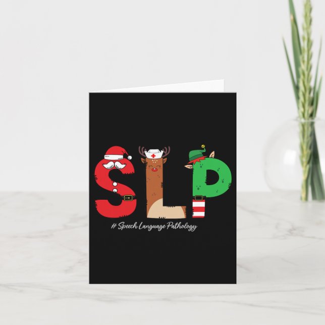 Carte Discours de slp Langue Pathologiste Noël Slp Sant (Devant)