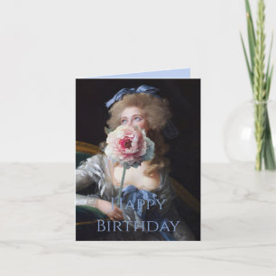 Carte Discrète avec Joyeux Anniversaire Pivoine Rose