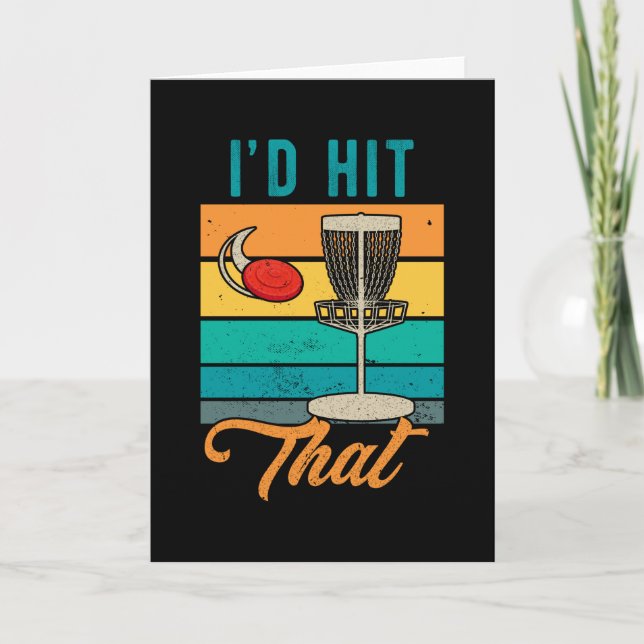 Carte Disk Golf Retro Je frapperais ça (Devant)