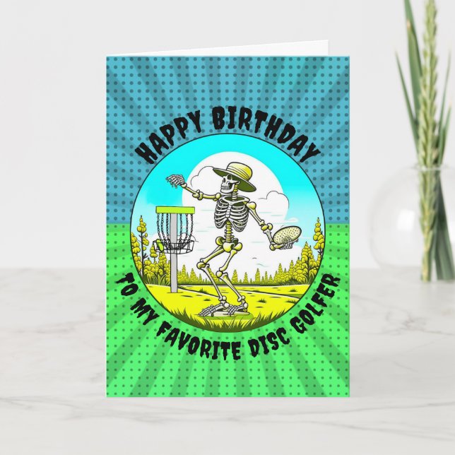 Carte Disk Golf Theme Anniversaire pour Lui (Devant)