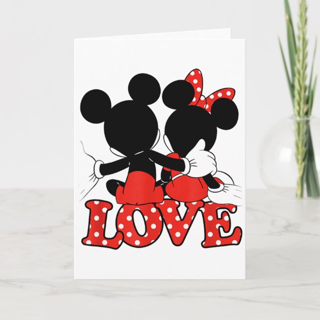 Carte Disney - Saint-Valentin Mickey Minnie Câlin d'amou (Devant)