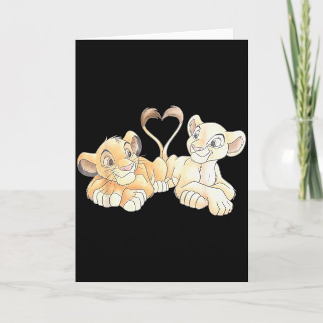 Carte Disney The Lion King Simba And Nala Hearts Valenti (Devant)