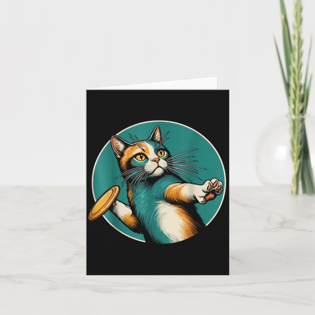 Carte Disque Golfer Cat Disque Golf Player Funny Hallowe (Devant)