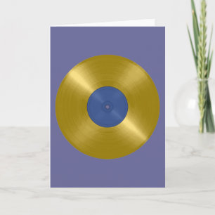Carte Disque vinyle album or en or