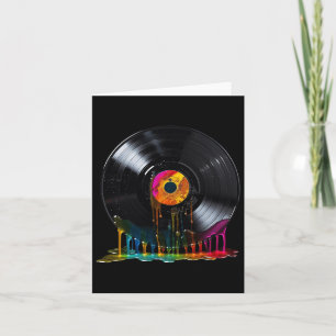 Carte Disque vinyle Coloré Rétro Vintage Disque vinyle T