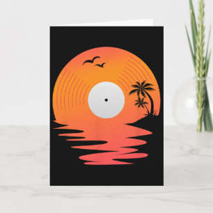 Carte Disque Vinyle Rétro Disque Mer Plage Platines Desi