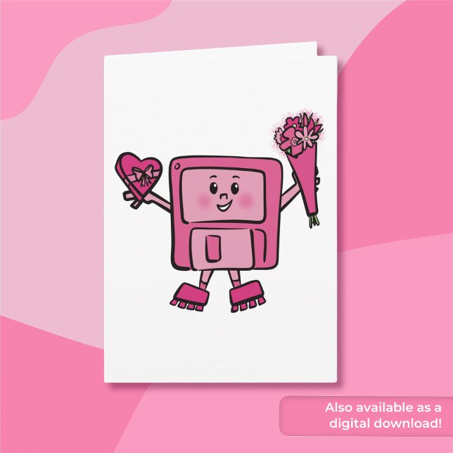 Carte Disquette Valentine avec Binary Love Code (Créateur téléchargé)